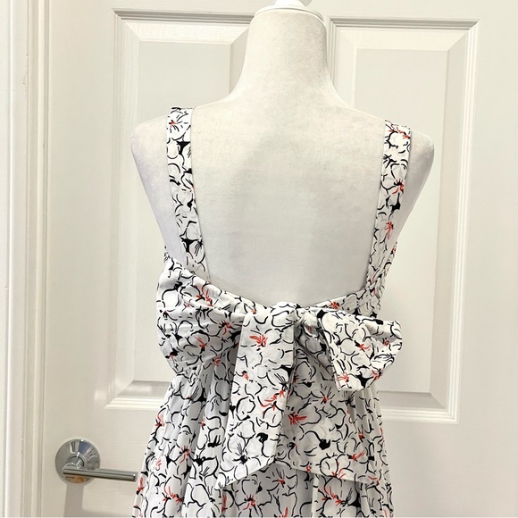 Zara Blogger's Favorite White Floral Printed Bow Tie Back Midi Dress Siz… - Picture 2 of 12
